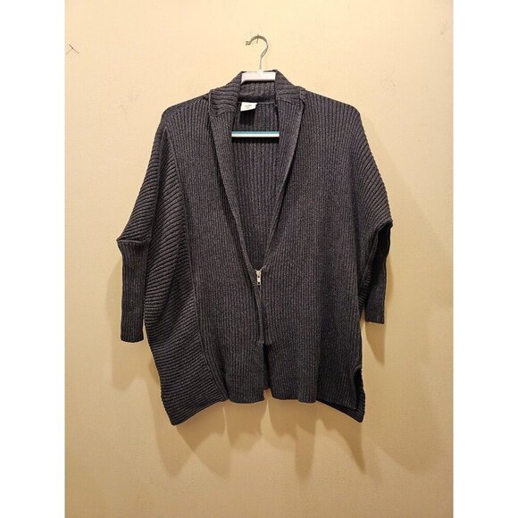 Women's Cabi Cosmo Zip Cardigan Dark Gray Ribbed #3366 Size XXS - Picture 1 of 5